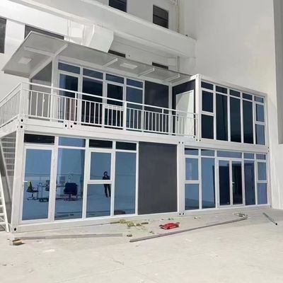 Commercial Flat Pack Container House Rock Wool Sandwich Panel Pre Made Container Homes