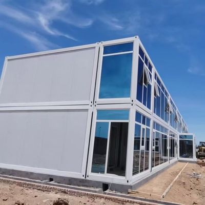 Commercial Flat Pack Container House Rock Wool Sandwich Panel Pre Made Container Homes