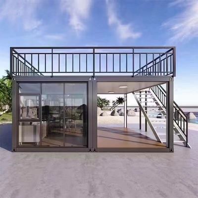 Rumah Kontainer Pengiriman Prefab 40ft Modular Prefabrikasi Dengan Jendela Aluminium