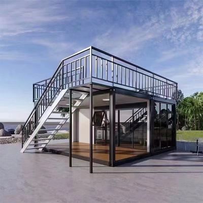 Rumah Kontainer Pengiriman Prefab 40ft Modular Prefabrikasi Dengan Jendela Aluminium