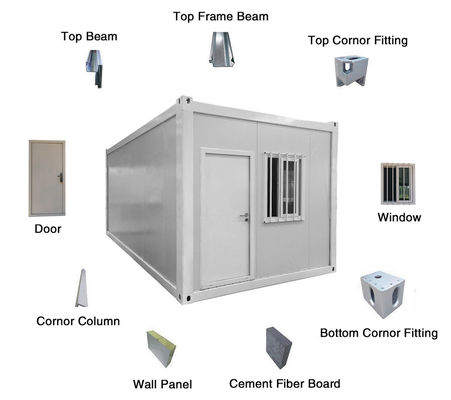 High Security Folding Container House Rock Wool Sandwich Panel Container Folding Homes