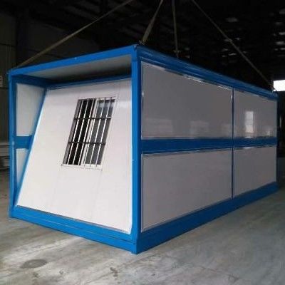Grey White Folding Container House 50mm EPS Sandwich Panel Foldable House Container
