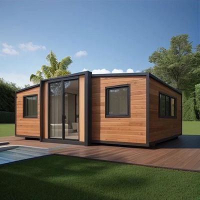 Wooden Colour Expandable Hosue Layout for 2 Bedrooms with Bath and Kitchen