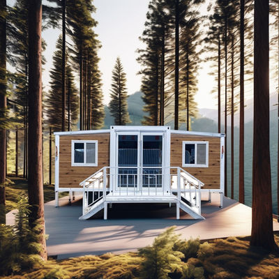 Waterproof 40FT Container House Modern Style Expandable Dengan Lantai Kayu