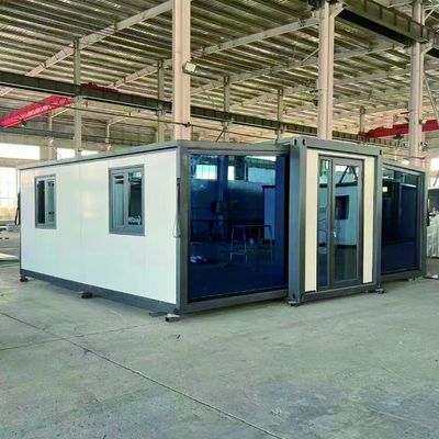 Rumah Prefab yang bisa diperluas dengan ukuran 30 kaki, antiseismik dengan kamar mandi.