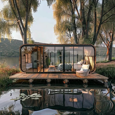 Customized Style Prefab Apple Cabin for Lakeside Retreat House
