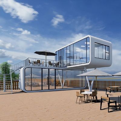 Casa prefabricada de cápsula de cabina de manzana prefabricada más barata de dos capas de una sola cámara casas de conjunto de 2 dormitorios edificio de la casa de contenedores