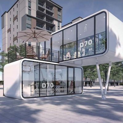 Casa prefabricada de cápsula de cabina de manzana prefabricada más barata de dos capas de una sola cámara casas de conjunto de 2 dormitorios edificio de la casa de contenedores