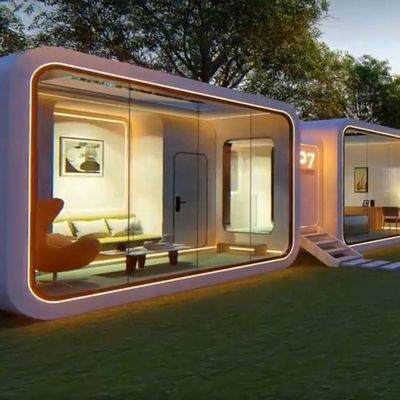 Casa prefabricada de cápsula de cabina de manzana prefabricada más barata de dos capas de una sola cámara casas de conjunto de 2 dormitorios edificio de la casa de contenedores
