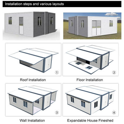 2025 Newest Selling Prefab White Expandable Container Homes With Two Bedrooms