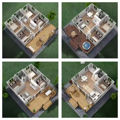 Expandable Container House with Fireproof Panel and Optional Doors for Customer Requirements