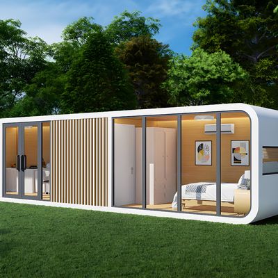 High-Performance Apple Cabin House with Galvanized Steel Frame and Metal Carved Panel