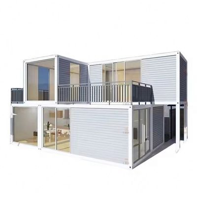 Flat Pack Container House Struktur Baja dan EPS Sandwich Panel Dinding dan Aluminium Pintu Geser dengan Kunci