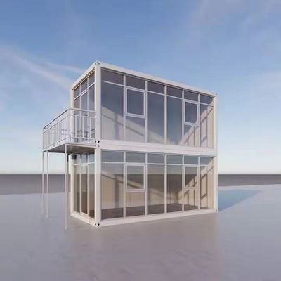 Flat Pack Container House Struktur Baja dan EPS Sandwich Panel Dinding dan Aluminium Pintu Geser dengan Kunci