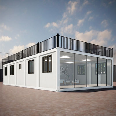 20ft Prefab Living Container House Flat Pack Mobile Container Home Tiny House with Bathroom Collapsible Container House
