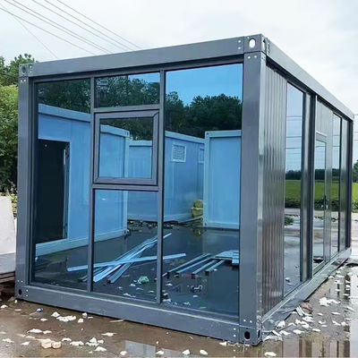 Bangunan modular yang dapat disesuaikan Desain kantor prefabrikasi Rumah kontainer paket datar yang dapat dilepas