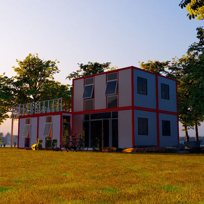 Mobil Prefabrikasi Detachable Container House untuk Gedung Kantor Kuat Windproof