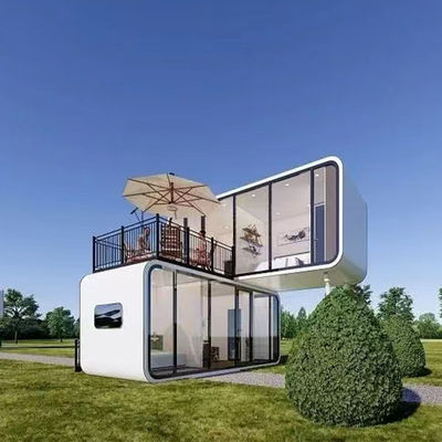 Customizable And Eco-friendly Apple Cabin House With Galvanized Steel Frame And Metal Carved Panel