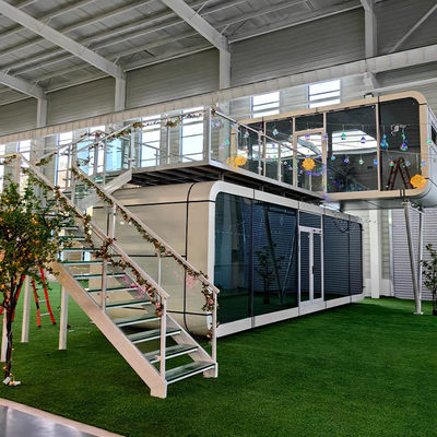 Customizable And Eco-friendly Apple Cabin House With Galvanized Steel Frame And Metal Carved Panel