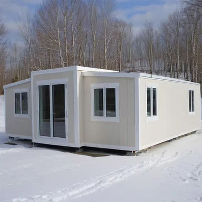 Kontainer House yang dapat diperluas Struktur rangka baja dengan EPS / Rock Wool Sandwich Panel Wall