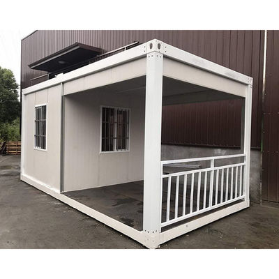 Casa de contenedores plegable flexible con panel de sándwich de lana de roca y panel de pared de placa de acero flexible