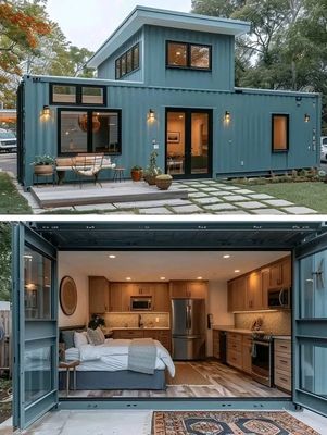 Luxury Prefabricated Flat Pack Container Home With Bedroom / Bathroom