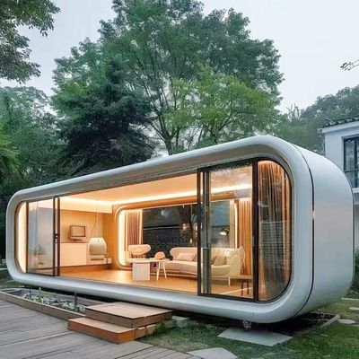 Modern Capsule Apple Cabin Luxury Villa Prefab House 20ft 40ft Modular Apple House Modern Design Steel Cabin Apple