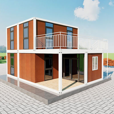 Hot Sale Wooden Color Container House With Deck Detachable Container modular home