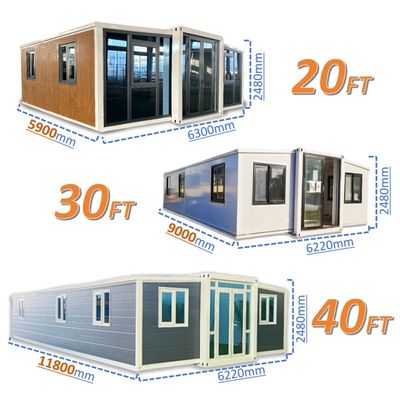 Expandable Container House Steel Frame and Insulated Wall Panels Easy Fast Assembly and Transport