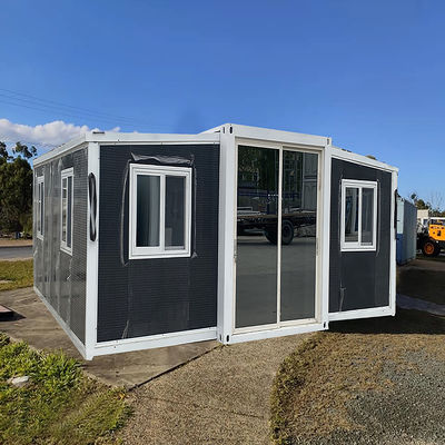 Prefab 20ft Three-bedroom European Standard House With Antique Grey Exterior Walls Expandable Container House