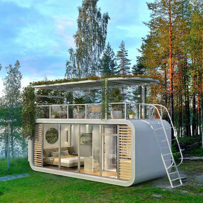 Apple Cabin House Innovative And Contemporary Galvanized Steel Frame And Metal Carved Panel Exterior Wall