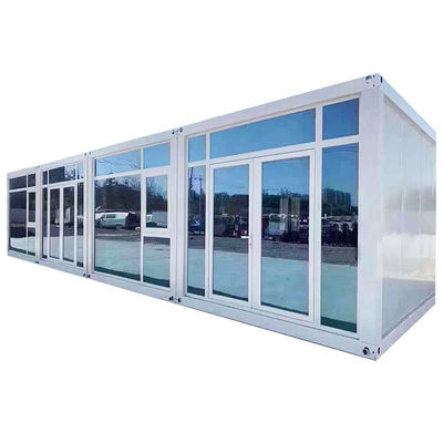 Portable 20ft Flat Pack House for City Living Flatbed Packing Box, Two Story Home Kitchen Office Glass Featured Hotel
