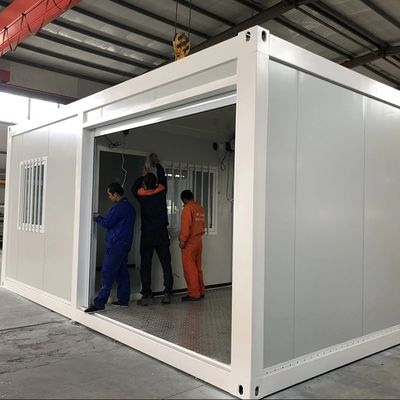 Portable 20ft Flat Pack House for City Living Flatbed Packing Box, Two Story Home Kitchen Office Glass Featured Hotel