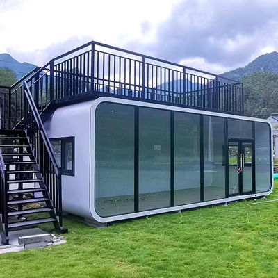 Apple Cabin House Strong Galvanized Steel Frame and Metal Carved Panel for Your Standards and Requirements