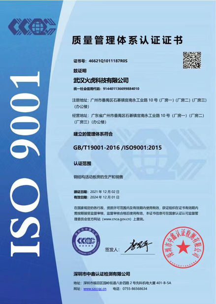 China Wuhan Huohu Technology Co., Ltd. certification
